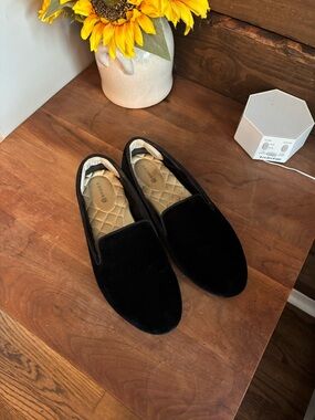 Birdies black velvet starling mule